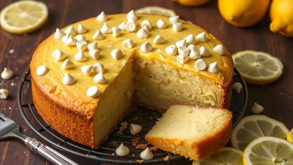 Magisk citronkladdkaka med vit choklad